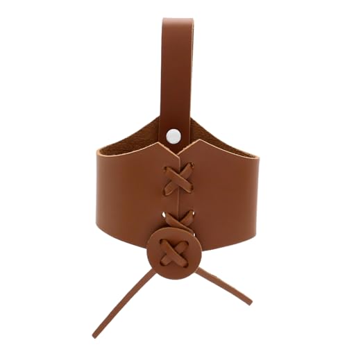 Kaffeebecher-Hüllen | PU Leder Getränkeschutz Retro,Tragbare Cosplay-Requisiten & Rutschfester Flaschenschutz für Fitnessstudio Picknick Mottopartys von Generisch