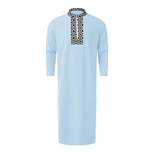 Kaftan Herren - Gebetskleidung für männer - Elegant und Traditionell Langarm Abaya-Herren Lose Lang Robe von Generisch