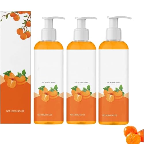 Kaki-Körperseife, Körperwaschmittel für Frauen, natürlicher Kaki-Extrakt, Tiefenreinigung, sanfte und feuchtigkeitsspendende Formel für empfindliche Haut (3pcs) von Generisch