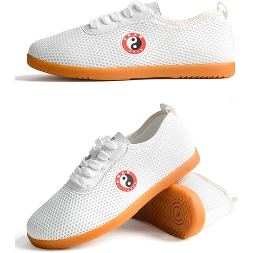 Kampfsport Tai Chi Schuhe Herren Damen, Kung Fu Taekwondo Trainingsschuhe, Atmungsaktive rutschfeste Gummisohle, Chinesische Traditionelle Wu SHU Wing Chun Turnschuhe (Weiß,38) von Generisch