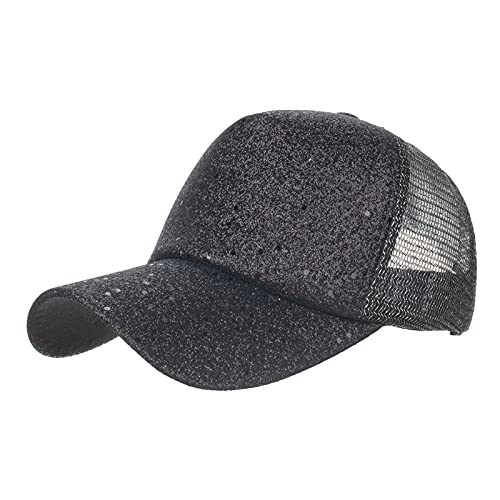 Kappe Damen Glitzer Basecap Atmungsaktiv Baseball Cap Pferdeschwanz Sonnenhut Einstellbar Baseballkappe Pailletten Party Hüte Laufcap Sportkappe Schirmmütze Outlet Angebote von Generisch