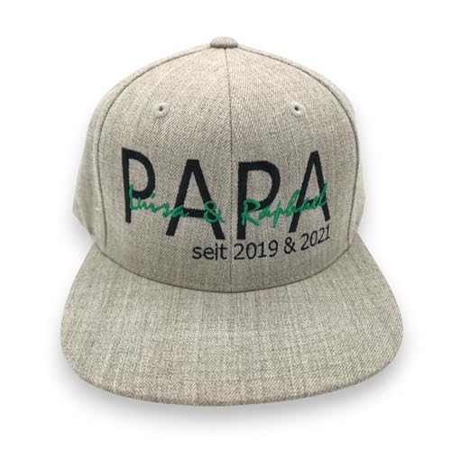 Kappe zum Vatertag mit Geburtsjahr der Kinder - Bestickt mit Wunschtext oder Name - personalisiertes Geschenk zum Vatertag Kappe zum Vatertag mit Geburtsjahr der Kinder - Bestickt mit Wunschtext oder Name - personalisiertes Geschenk zum Vatertag von Generisch