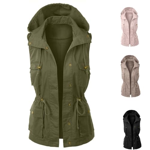 Kapuzenjacke Damen Große Größen Weste Outdoor Sommer Leicht Ärmellose Jacke Elegant Damen-Jacken Oversize Sweatjacke Leichte Sommerjacke Westen Dünn Tailliert Frühlingsjacke Sommerjacken von Generisch
