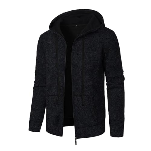 Kapuzenjacke Herren Sweatjacke mit Reißverschluss Modische Hoodie Hooded Pullover Männer Jacke Langarm Kapuzenpullover Freizeit Sweatshirt Einfarbig Übergangsjacke Regular fit Sportjacke Cardigan von Generisch