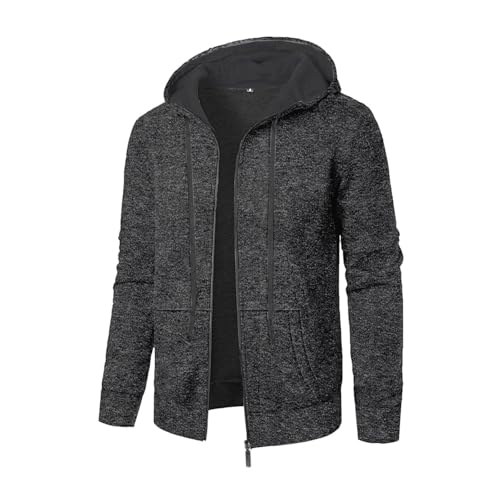Kapuzenjacke Herren Sweatjacke mit Reißverschluss Modische Hoodie Hooded Pullover Männer Jacke Langarm Kapuzenpullover Freizeit Sweatshirt Einfarbig Übergangsjacke Regular fit Sportjacke Cardigan von Generisch