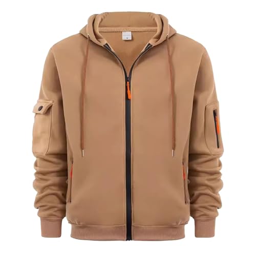 Kapuzenpulli Herren Hoodie Mit Reißverschluss 3Xl Freizeitjacke Herren Sportlich Plus Samt Sweatjacke Einfarbig Trainingsjacke Minimalist Winterjacke Herbst Winter Thermoshirt Kapuzenpullover von Generisch