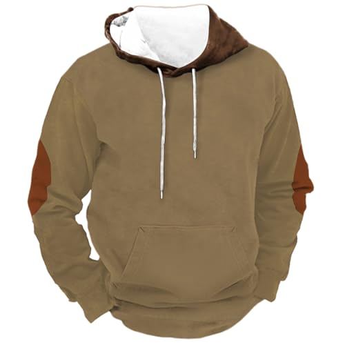 Kapuzenpulli Herren Hoodie Sweatpullover Herren Blend Kapuzenpullover Herbst Mode Sport Freizeit Spleißen Farbblock Kapuzenmantel Mit Taschen Kapuzenmantel Langarm Pullis Herbst Übergangsmantel von Generisch