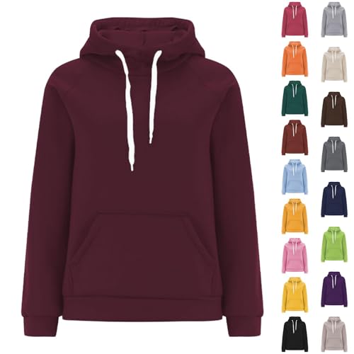 Kapuzenpullover Damen Sweatjacke Hoodie Baumwoll Sweatshirtjacke Pullover Oberteile Langarm Klassisch Sweatshirt Mit Kapuze Elegant Fleecepullover Strickjacke Oversize von Generisch