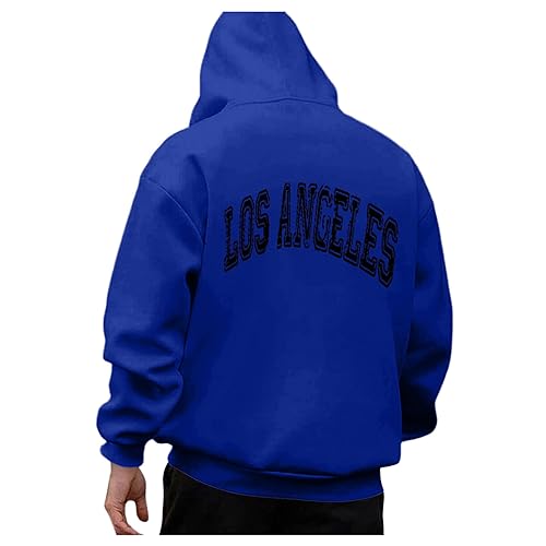 Kapuzenpullover Herren, Hoodie Herren Oversize Backprint Pullover Los Angeles Aufdruck Sweatshirt Mit Kapuze Langarm Casual Kapuzenpullover Hoodies für Männer Y2K Hoody Kapuzenpulli Streetwear von Generisch
