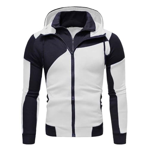 Kapuzenpullover Herren Hoodie Herren Reißverschluss Gym Langarm Sweatshirt Halfzip Trainingsjacke Gefälschte Zweiteilige Kapuzenjacke Herbst Winter Übergangsmantel Slim Fit Sweatpullover von Generisch