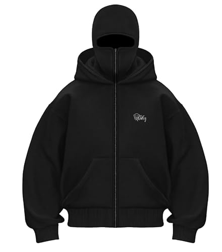 Kapuzenpullover Herren Mit Reißverschluss Und Sturmhaube,Hoodie Zip Herren Schwarzer Hoodie Herren ,Männer Sweatjcke Winddicht Warme Sweatshirt Hoody Jacke Langarm Mantel Coat Übergangsmantel von Generisch