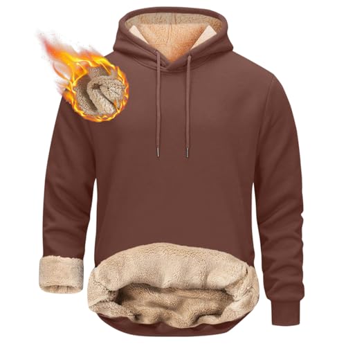 Kapuzenpullover Herren Winter Fleecepullover Hoodie Herren Warm Oversize Pullover mit Kapuze Winterpullover Langarmshirts Freizeit Sport Warm Gefüttert Outdoorshirts Sweatshirt Fleece Y2k von Generisch