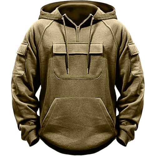 Kapuzenpullover Herren mit Reißverschluss, Sweatshirt Herren mit Kapuze Warm, Hoodie Leichtgewichts Kapuzenpulli Einfarbig Pullover mit Vielen Taschen Arbeitspullover Loose Fit Pulli Kapuzenpullover Herren mit Reißverschluss, Sweatshirt Herren mit Kapuze Warm, Hoodie Leichtgewichts Kapuzenpulli Einfarbig Pullover mit Vielen Taschen Arbeitspullover Loose Fit Pulli von Generisch