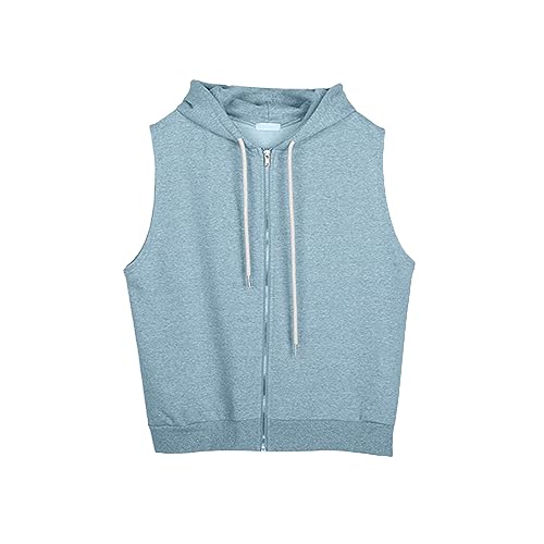 Kapuzenweste Damen Ärmellos - Damen Hoodie Mit Kapuze Sweatjacke Einfarbig Kapuzenshirt Mit Reißverschluss Casual Sweatweste Leicht Atmungsaktive Kapuzenpullover Elegante Kapuzenpulli Sweatshirt von Generisch