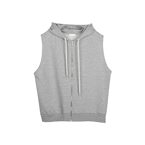 Kapuzenweste Damen Ärmellos - Damen Hoodie Mit Kapuze Sweatjacke Einfarbig Kapuzenshirt Mit Reißverschluss Casual Sweatweste Leicht Atmungsaktive Kapuzenpullover Elegante Kapuzenpulli Sweatshirt von Generisch
