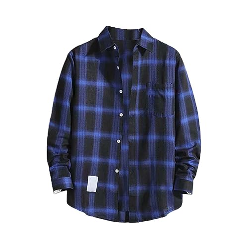 Kariertes Hemd Herren Langarm Freizeithemd Western Karohemd Trachtenhemd Button Down Casual Oktoberfest Hemden mit Brusttasche Longsleeve HolzfäLler Oberteil Casual Shirt von Generisch