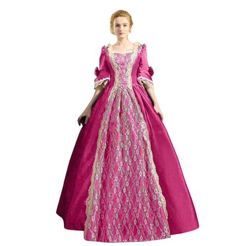 Karneval Kostüm Damen,Mittelalter Kostüm Damen Renaissance Prinzessin Kleider Viktorianisches Kleid Frauen Elegant Maxi Kleid Abendkleider Cocktailkleid Partykleid Cosplay Festliche Kleider für Frauen von Generisch