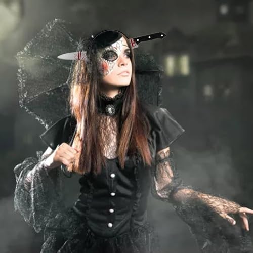 Karneval Walpurgisnacht Festivals Dekorative Kunststoff Blutige Kopfbedeckungen Halle Schmuckbüste (B, 24. 5X4cm) von Generisch