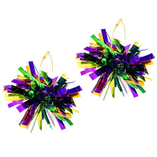 Karnevalsohrringe und farbenfrohe Accessoires, um Ihre Festivalstimmung zu entfachen Festliche Ohrringe (Purple, 11.0cm) von Generisch