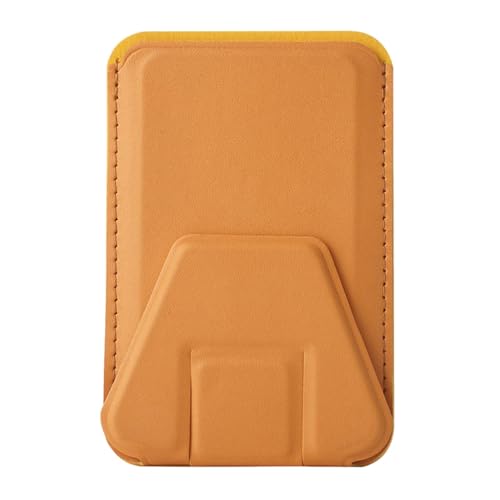 Kartenhalter, magnetischer Leder-Telefonständer, 2-in-1-Brieftaschen-Halter und verstellbarer Ständer für kompatible Handys, gelb Kartenhalter, magnetischer Leder-Telefonständer, 2-in-1-Brieftaschen-Halter und verstellbarer Ständer für kompatible Handys, gelb von Generisch