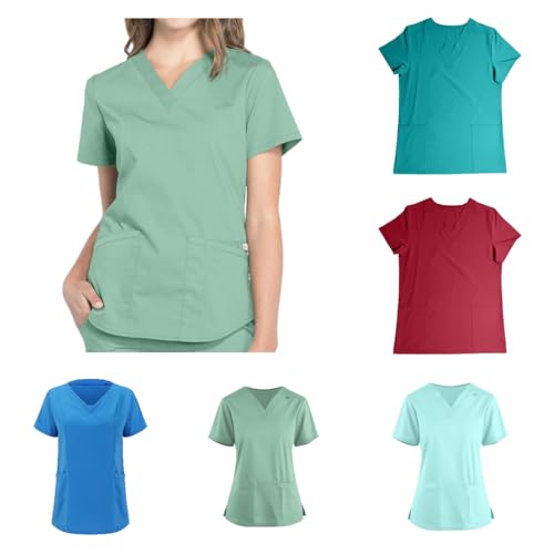 Kasacks Damen Pflege Helles Grün Günstig Berufsbekleidung Oberteile Kurzarm Arbeitskleidung Tshirt Mit V-Ausschnitt Medizinische Uniform Krankenschwester Kostüm S-XXL Schlupfkasack Kasacks Damen Pflege Helles Grün Günstig Berufsbekleidung Oberteile Kurzarm Arbeitskleidung Tshirt Mit V-Ausschnitt Medizinische Uniform Krankenschwester Kostüm S-XXL Schlupfkasack von Generisch