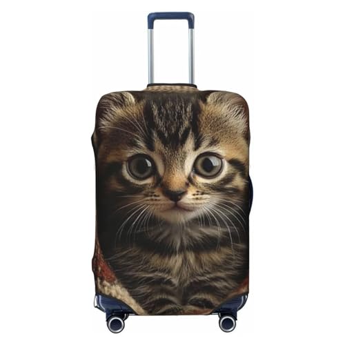 Katzen-Bettlaken, elastisch, Reisegepäck-Abdeckung, Koffer-Schutz, bedruckter Koffer, Gepäckabdeckung, kratzfest, Schwarz , M von Generisch