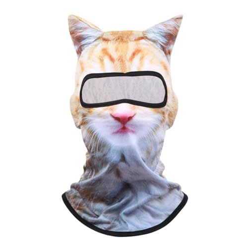 Katzenbalaclava Vollgesichtsmasken - Animaldruckgesichtsabdeckung | Netter Ski -Maske Mit Ohren | Tiersonnenschutz Masque | Animal Ski Maske | Windproof Cat Ski Maske | Staubdes Gesichtsmaske Mit Ohre von Generisch