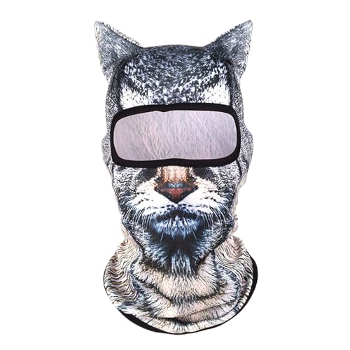Katzenbalaclava Vollgesichtsmasken - Animaldruckgesichtsabdeckung | Netter Ski -Maske Mit Ohren | Tiersonnenschutz Masque | Animal Ski Maske | Windproof Cat Ski Maske | Staubdes Gesichtsmaske Mit Ohre von Generisch