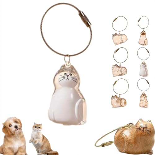 Katzenhaar-Aufbewahrungsflasche, Schlüsselanhänger zum Sammeln von Katzen- und Hundehaaren, Flasche für Tierhaare, Schlüsselanhänger, Katzenschnurrhaar, niedliche Haustier-Gedenkgeschenke, Katze mit von Generisch