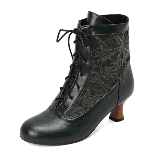 Keilabsatz Damenstiefel Blockabsatz Stiefel Damen Gefüttert Winterstiefel Trachten Stiefeletten Ankle Boots Halbhoch modisch leger Für Alltag Elegance von Generisch