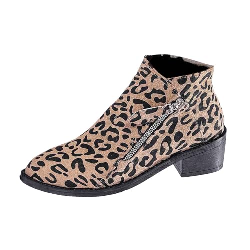 Keilabsatz Damenstiefel Mittelhoher Absatz Stiefeletten Knee High Boots Damen Western Stiefel Ankle Halbhoch Schnallen Einfache Basics-Variante für Alltag Elegance von Generisch