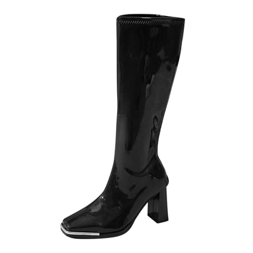 Keilabsatz Damenstiefel Slouchy Boots Damen Gefüttert Winterstiefel Trachten Stiefeletten Ankle Halbhoch modisch leger Festliche Anlässe High-Heel Stiefel von Generisch