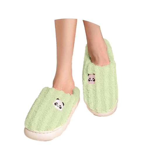 Keilabsatz Schuhe Damen Gemütliche Hausschuhe Bequeme Winter Hausschuhe Fuzzy Winter Indoor Outdoor S. Schuhe Damen (Light Green, 37) von Generisch