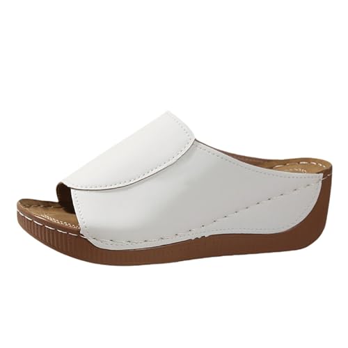 Keilsandalen Damen Plateau Pantoffeln High Heel Plattform Pantoletten Orthopädische Slipers Leicht Bequem Hausschuh Outdoor Slides Sandalen Weichen Sohle Flip Flops Badelatschen Peeptoe Sandalette von Generisch