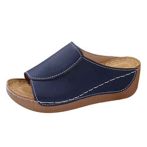 Keilsandalen Damen Plateau Pantoffeln High Heel Plattform Pantoletten Orthopädische Slipers Leicht Bequem Hausschuh Outdoor Slides Sandalen Weichen Sohle Flip Flops Badelatschen Peeptoe Sandalette von Generisch