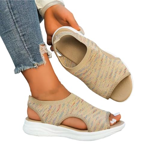 Keilsandaletten Damen Leder - Zehenbereich Schlupfsandalen Orthopädische Keilabsätze Kreuzgurte Freizeitschuhe Slip on Slingback Peeptoes Strand Offener Bequeme Bohemia Knöchelriemen Keilsandaletten Damen Leder - Zehenbereich Schlupfsandalen Orthopädische Keilabsätze Kreuzgurte Freizeitschuhe Slip on Slingback Peeptoes Strand Offener Bequeme Bohemia Knöchelriemen von Generisch