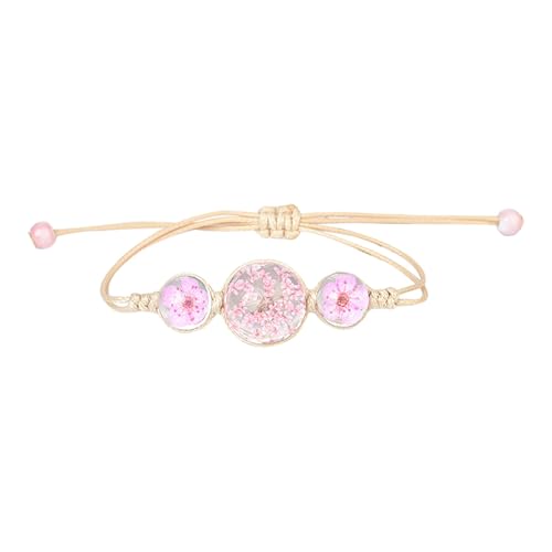 Keramik-Armband, Handschmuck, getrocknete Blumen, handgewebt, verstellbar, für Studenten, Paare, Freunde, Geburtstag, Designer-Armband, Einheitsgröße, Glas, Kein Edelstein von Generisch