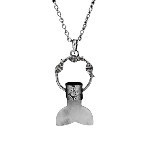 Kette Mit Stein,Verstellbare Kette, Modischer Anhänger Mit Natürlichem Edelsteinkristall Und Meerjungfrauenschwanz, Energieschmuck Für Männer Und Frauen, Weißer Kristall Kette Mit Stein,Verstellbare Kette, Modischer Anhänger Mit Natürlichem Edelsteinkristall Und Meerjungfrauenschwanz, Energieschmuck Für Männer Und Frauen, Weißer Kristall von Generisch