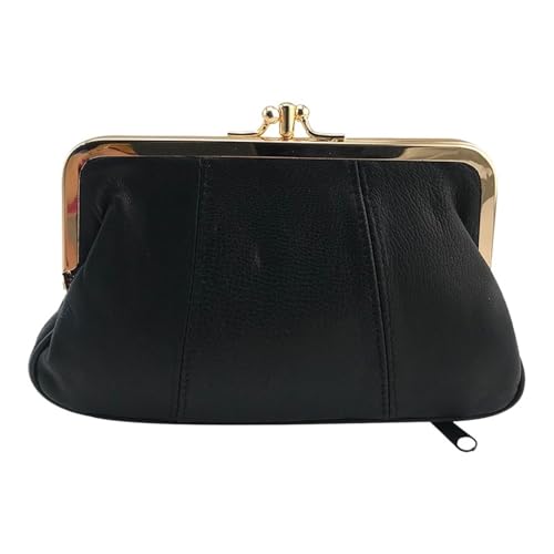 Key Wallet - Metal Hasp Card & ID Holder with Money Clip, Gold-Schwarz, Taglia Unica von Generisch