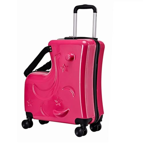 Kids Ride On Suitcase | 3-Digit Password Lock Kids Ride On Travel Luggage | 20 in Trolley Case with Seat Belts | Handlebars Pedals Silent Wheels for Boys and Girls, Sturdy Carry-On Luggage for von Generisch