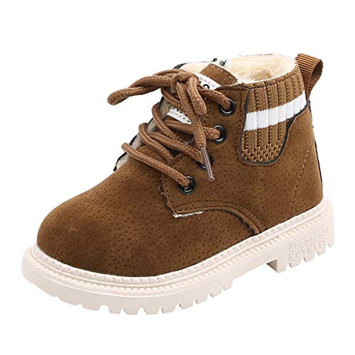 Kind 4 Monate Spitze Baby-Booties Stiefel kurz Kleinkind Jungen Knöchel Schuhe Baby Schuhe Gymnastikschuhe 22 (Brown, 22.5 Toddler) von Generisch