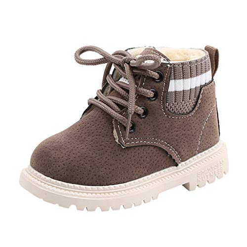 Kind 4 Monate Spitze Baby-Booties Stiefel kurz Kleinkind Jungen Knöchel Schuhe Baby Schuhe Gymnastikschuhe 22 (Grey, 23.5 Toddler) von Generisch