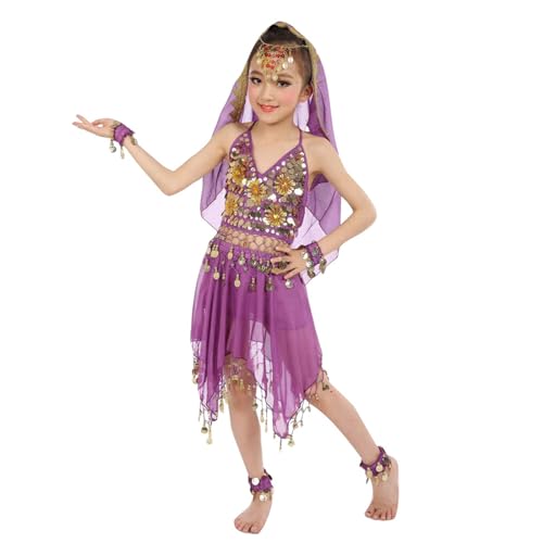 Kinder Bauchtanz Kostüm 2-teiliges Set Oberteil + Rock Tanzkleidung Indische Tanz Outfit Performance Kleidung Karneval Tanzende IndienDance Kleidung Mädchen Belly Dance Costumes Kinder Bauchtanz Kostüm 2-teiliges Set Oberteil + Rock Tanzkleidung Indische Tanz Outfit Performance Kleidung Karneval Tanzende IndienDance Kleidung Mädchen Belly Dance Costumes von Generisch