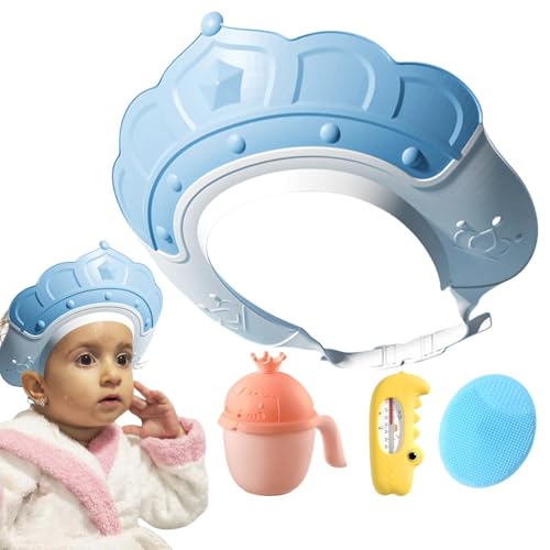Kinder-Duschhaube | Haarwaschschutz mit Wassertemperaturanzeige und Shampoo-Becher, Shampoo-Kappe mit Shampoo-Bürste, schützt Ohren und Augen Kinder-Duschhaube | Haarwaschschutz mit Wassertemperaturanzeige und Shampoo-Becher, Shampoo-Kappe mit Shampoo-Bürste, schützt Ohren und Augen von Generisch