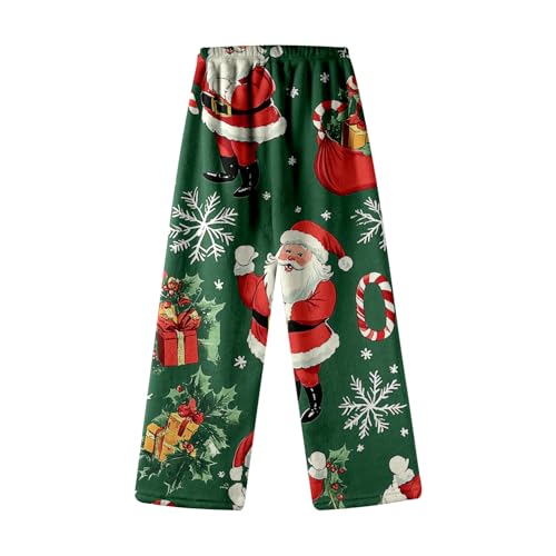 Kinder Flannel Schlafanzug Hose Flauschig Warme Weihnachtshose Gefütterte Fleece Kuschelhose Lustige Bequeme Freizeithose Weihnachtsdruck Atmungsaktiv Christmas Hose (#11184-AG, 10-11 Years) von Generisch
