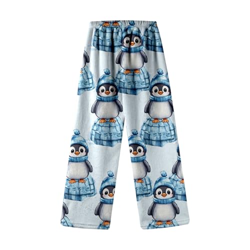 Kinder Flannel Schlafanzug Hose Kawaii Schlafhose Flauschig Elastische Taille Lustige Kuschelhose Weich Bequeme Weihnachtspyjama Christmas Winter Haushose Weihnachten Geschenk von Generisch