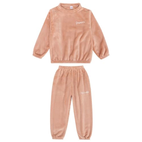Kinder Flauschiger Schlafanzug Jungen Mädchen Kuschelig Pyjama Set Zweiteiler Winter Warme Fleece Nachtwäsche Hauskleidung Flanell Kleinkind Pjs Schlafanzughosen und Oberteile 2-12 Jahre alt von Generisch
