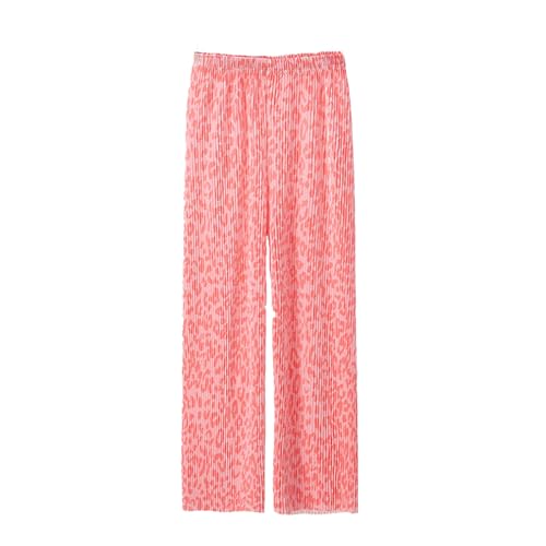 Kinder Freizeithose Mädchen 128 Sommer Hose Leicht Und Luftig Palazzo Hose Lockere Sommerhose Lang Strandhose Elastisch Stoffhose Baggy Weite Hosen Rosa Wide Leg Pants Girl High Waisted Trousers von Generisch