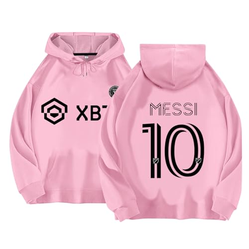 Kinder Fußball Trikots IN-TER MIA-MI No.10 ME-SSI Hoodie für Jungen, Geschenke für Fußballfans Kinder und Erwachsene #008 von Generisch