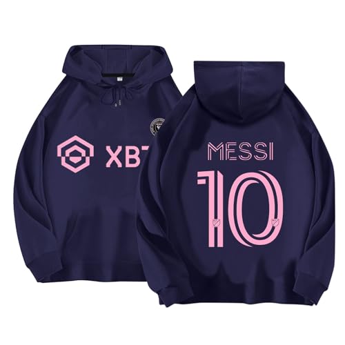 Kinder Fußball Trikots IN-TER MIA-MI No.10 ME-SSI Hoodie für Jungen, Geschenke für Fußballfans Kinder und Erwachsene #014 von Generisch